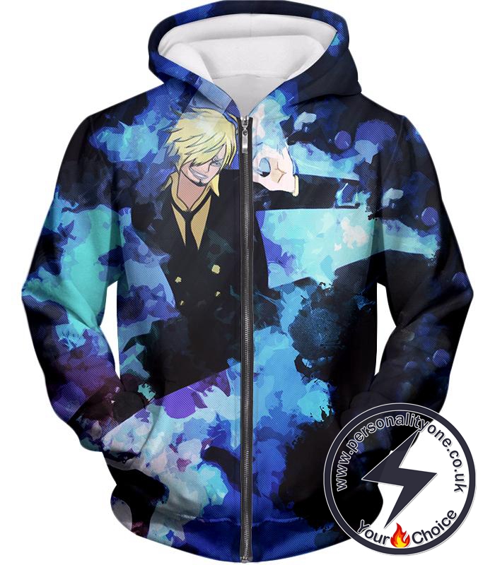 One Piece Super Handsome Straw Hat Pirate Vinsmoke Sanji Action Zip Up Hoodie